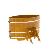 Купель для бани BentWood овальная из лиственницы Рустик, 1,08х1,75 м