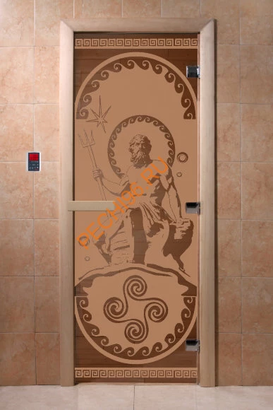 Дверь стеклянная DoorWood «Посейдон бронза матовая», 1700х700 мм