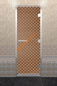 Дверь стеклянная DoorWood Хамам «Мираж» бронза матовая, 2000х800 мм
