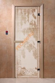 Дверь стеклянная DoorWood «Березка сатин», 2100х700 мм