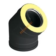 Отвод ВУЛКАН VBR 45° D150/250 мм, нерж 0.5, черный