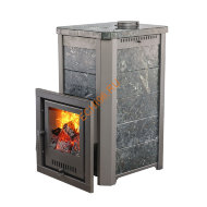 Печь банная Варвара Сказка, пироксенит, сталь+нержавеющая сталь 6 мм