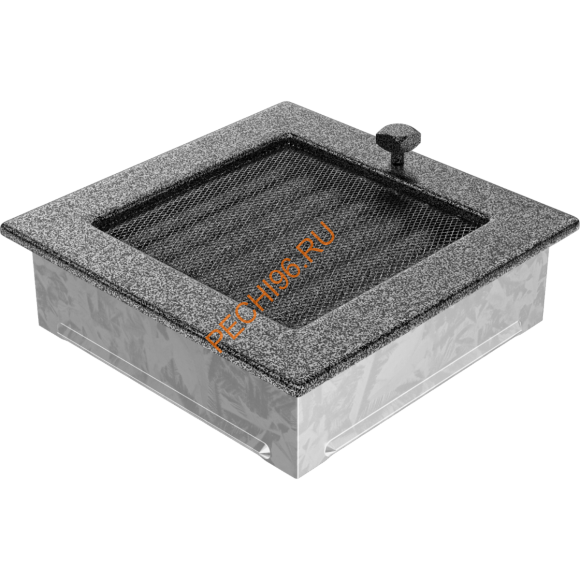 Вентиляционная решетка Kratki 22CSX 220х220 мм черная/серебро