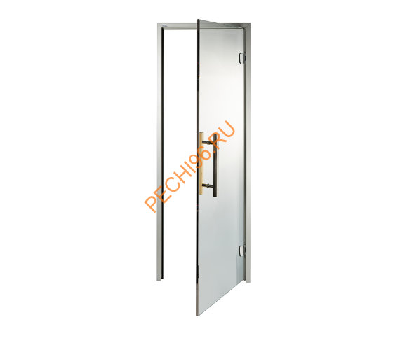 Дверь стеклянная Grandis GS 7х19-М1-S-Si коробка алюминий Silver, ручка Абаш 