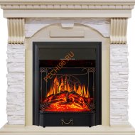 Электрокамин Royal Flame Dublin Слоновая кость с патиной с очагом Majestic FX