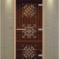 Дверь стеклянная ALDO NEW «Снежинки» коробка бук с порогом