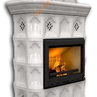 Печь-камин КимрПечь Истра пристенный двухъярусный Белый
