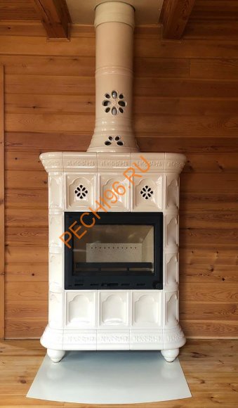 Печь-камин КимрПечь Истра пристенный двухъярусный Белый