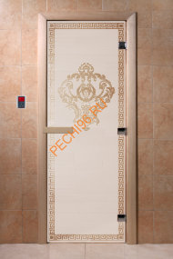 Дверь стеклянная DoorWood «Версаче сатин», 2000х800 мм