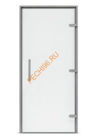 Дверь стеклянная EOS Хамам Серебро, прозрачная, 1900х700 мм