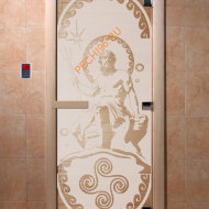 Дверь стеклянная DoorWood «Посейдон сатин», 1900х700 мм