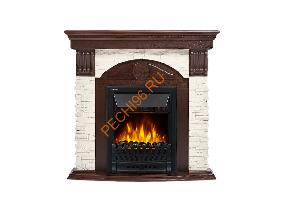 Электрокамин Electrolux Classic EFP/P-1020LS с порталом Firelight Torre Classic, камень белый, темный дуб