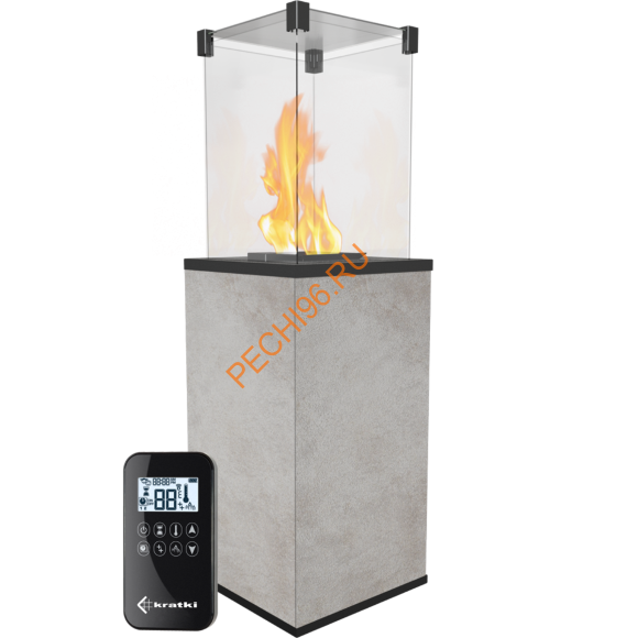 Камин уличный газовый Kratki PATIO/G31/37MBAR/Q/O/G, с пультом ДУ