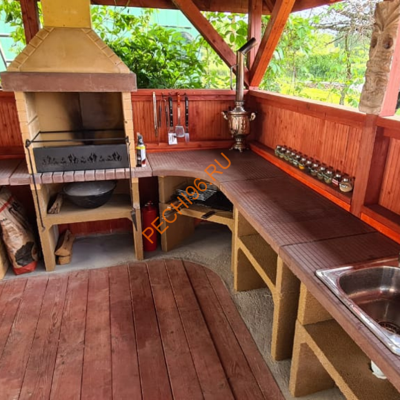 Стол Барбекю центр угловой песочный