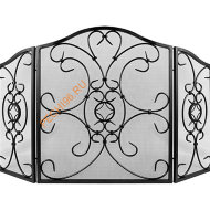 Экран каминный С61048ВК черный с рисунком