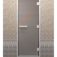 Дверь стеклянная DoorWood Хамам сатин, 2000х800 мм
