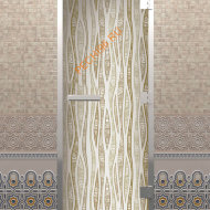 Дверь стеклянная DoorWood Хамам с фотопечатью «Модерн», 1900х700 мм