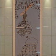 Дверь стеклянная ALDO NEW «Банные аксессуары» коробка бук с порогом