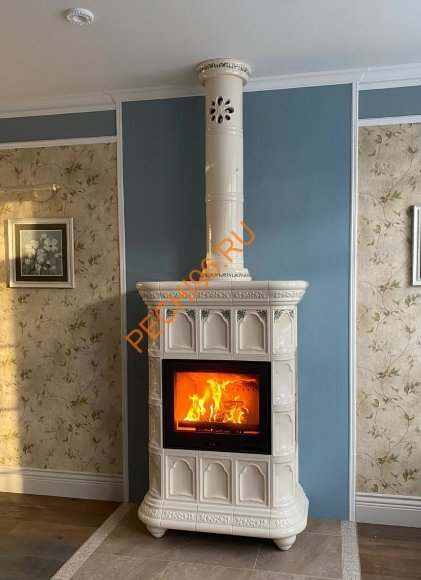 Печь-камин КимрПечь Истра пристенный двухъярусный Ваниль