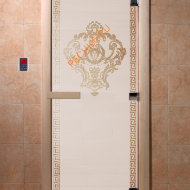 Дверь стеклянная DoorWood «Версаче сатин», 2000х900 мм
