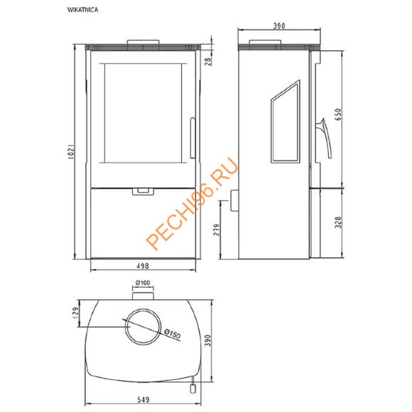 Печь-камин Thorma WIKANTICA черная