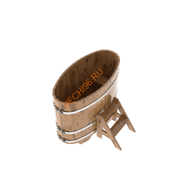 Купель для бани BentWood овальная из дуба Рустик, 0,69х1,31 м