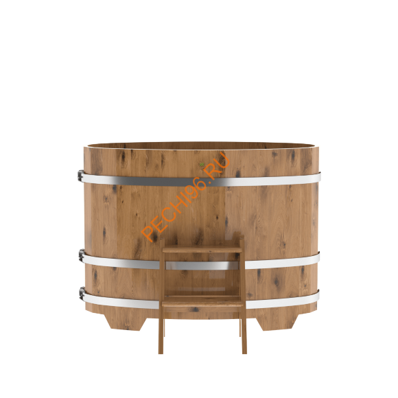 Купель для бани BentWood овальная из дуба Рустик, 0,69х1,31 м