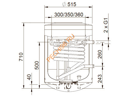 Бойлер косвенного нагрева Stout SWH-75, 75 литров, настенный