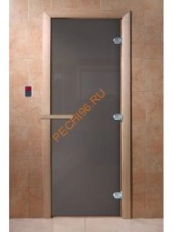 Дверь стеклянная DoorWood графит, 2000х800 мм
