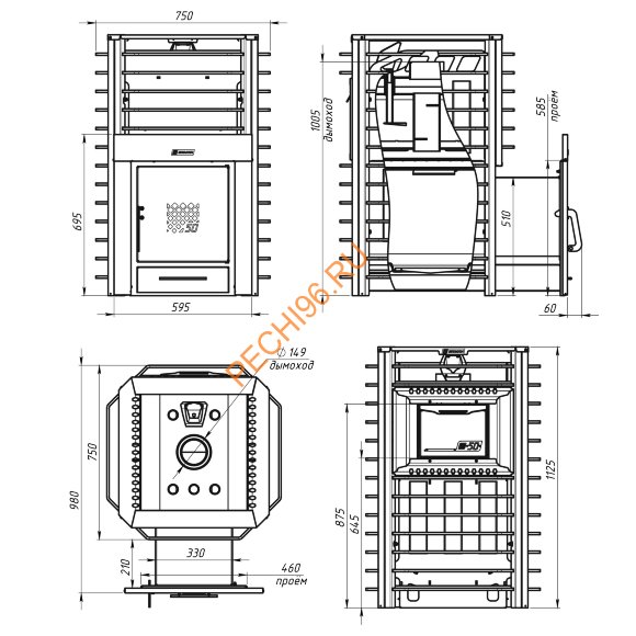 Печь банная Ермак Сетка-PRO 50
