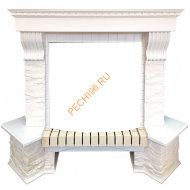 Портал Royal Flame Pierre Luxe угловой сланец белый под очаг Dioramic 25 FX