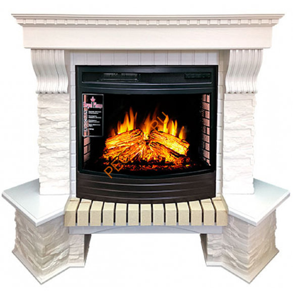 Портал Royal Flame Pierre Luxe угловой сланец белый под очаг Dioramic 25 FX