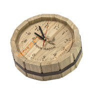 Часы Бочка с гравировкой, дуб