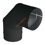 Отвод ВУЛКАН VBR 90° D130 мм, нерж 0.8, черный