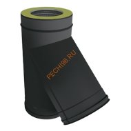 Тройник ВУЛКАН VBR 45° D150/250 мм, нерж 0.5, черный