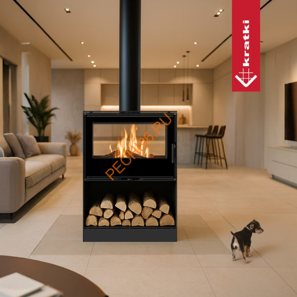 Печь-камин Kratki PRO KARI 80/W tunel