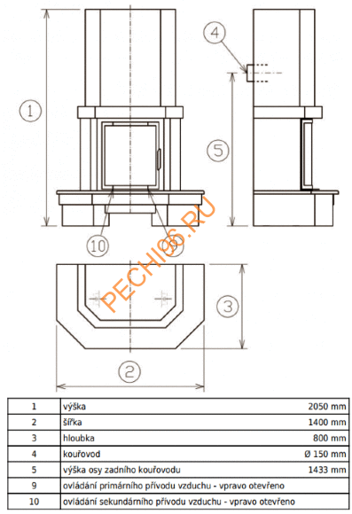 Печь-камин ABX Derby Supra, с облицовкой песчаник