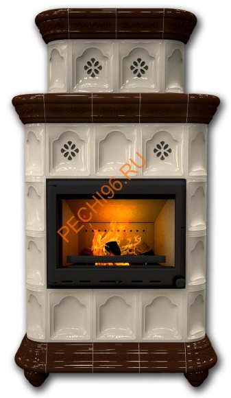 Печь-камин КимрПечь Истра пристенный двухъярусный Шоколад