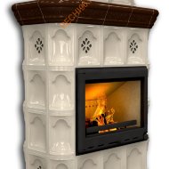 Печь-камин КимрПечь Истра пристенный двухъярусный Шоколад