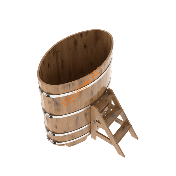 Купель для бани BentWood овальная из дуба Рустик, 0,80х1,42 м