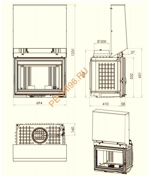 Каминная топка CHAZELLES C700R