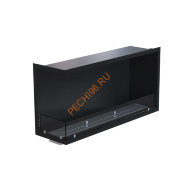 Биокамин угловой 1200х500х300 мм, стекло тонированное, стемалит 