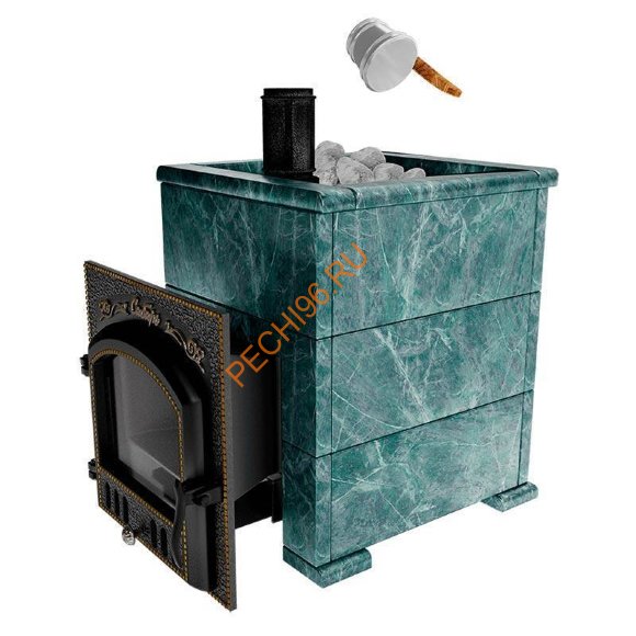 Печь банная Сибирь-премиум 25П в облицовке Оптима змеевик