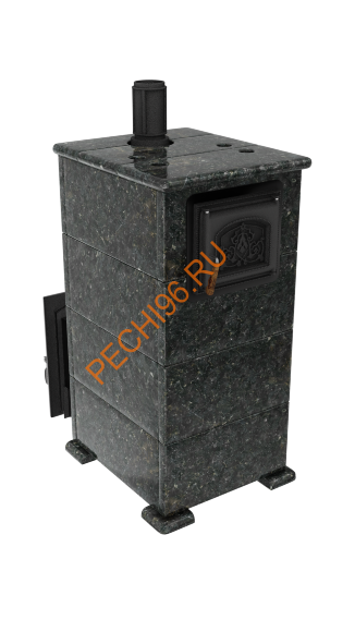 Печь банная Сибирь-премиум 25 (700х700), ТК 400 мм, ЗК, в облицовке Русский пар пироксенит