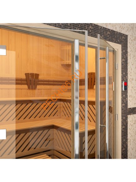 Дверь стеклянная DoorWood «Престиж» двустворчатая, прозрачная