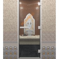 Дверь стеклянная DoorWood Хамам прозрачная, 2000х800 мм