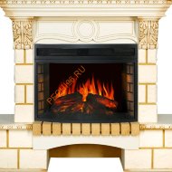 Электрокамин Royal Flame Pierre Luxe угловой слоновая кость с очагом Dioramic 25 LED FX