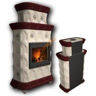 Печь-камин КимрПечь Истра пристенный двухъярусный Вишня