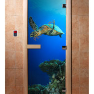 Дверь стеклянная DoorWood с фотопечатью «На глубине»