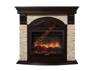 Электрокамин Electrolux Sphere Plus EFP/P-3320RLS с порталом Firelight Torre 30U угловой, слоновая кость, темный дуб
